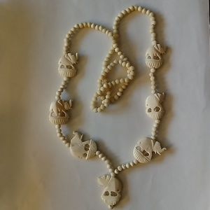 Vintage Ivory colored elephant necklace.
